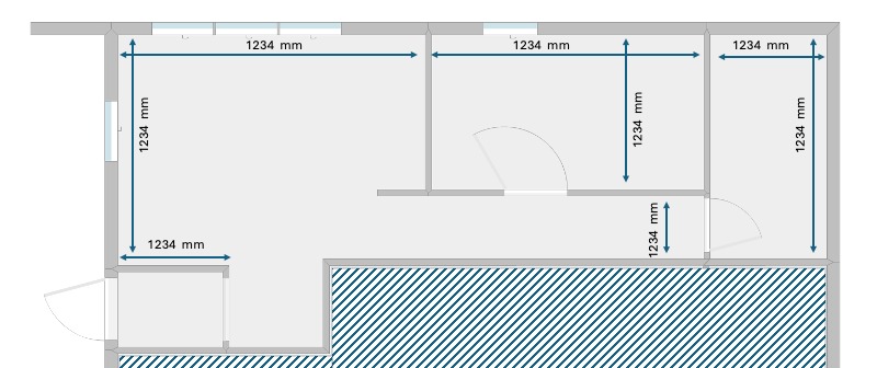 Plantegning med mål